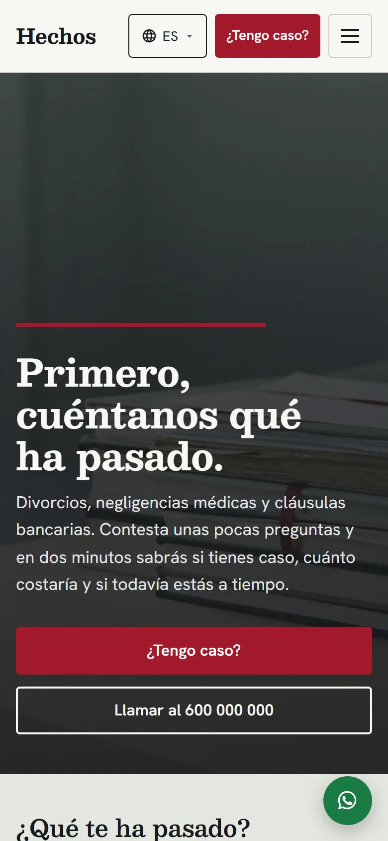Demo de Hechos en el móvil
