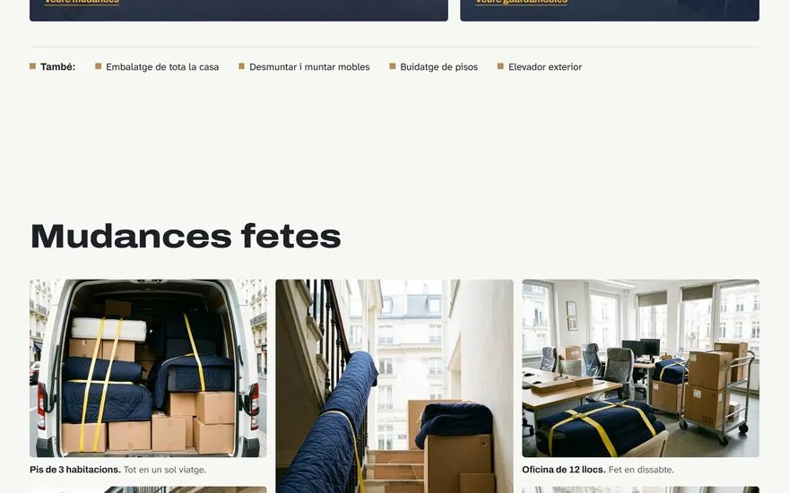 Demo de Replà, web de mudanzas, en catalán